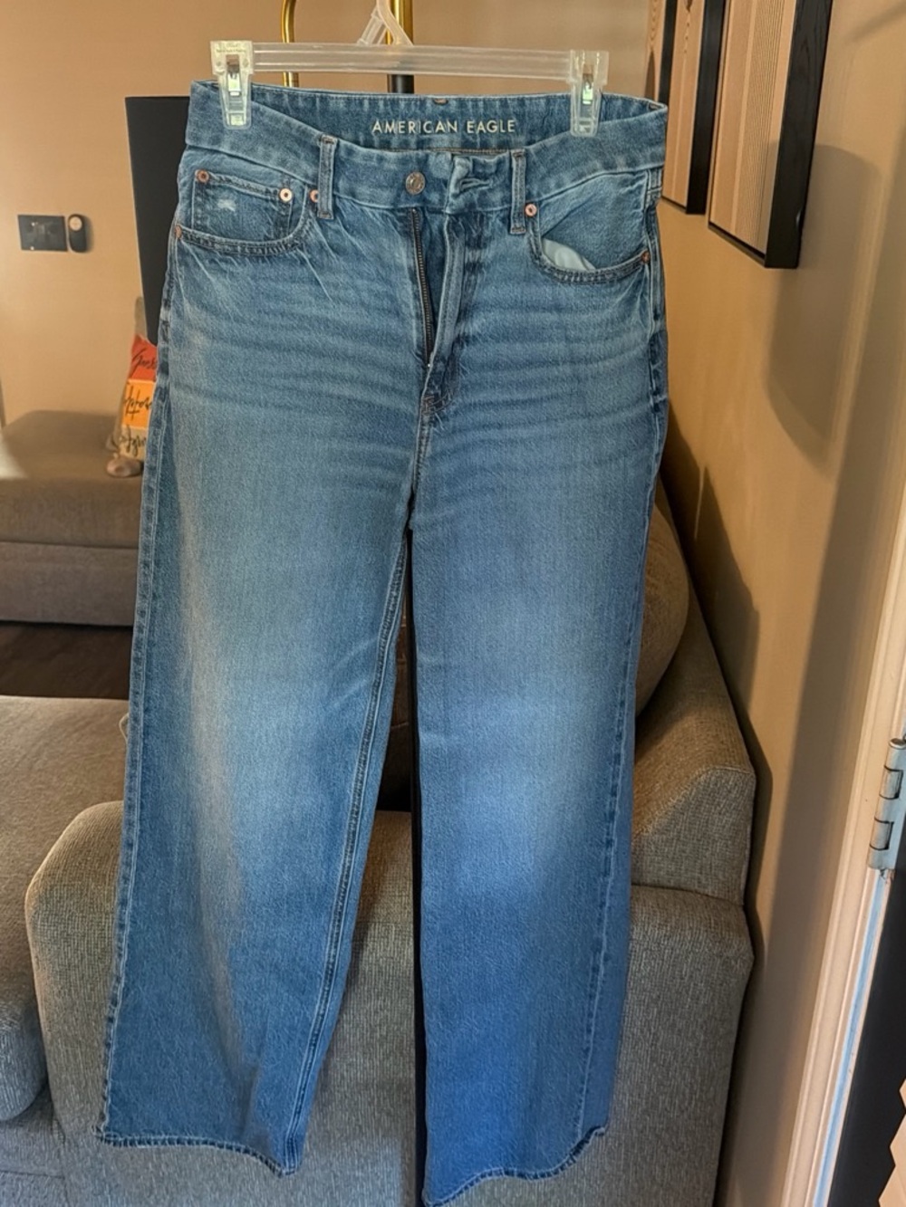 American Eagle Outfitters Men's Light Blue Bootcut Jeans 6 Long